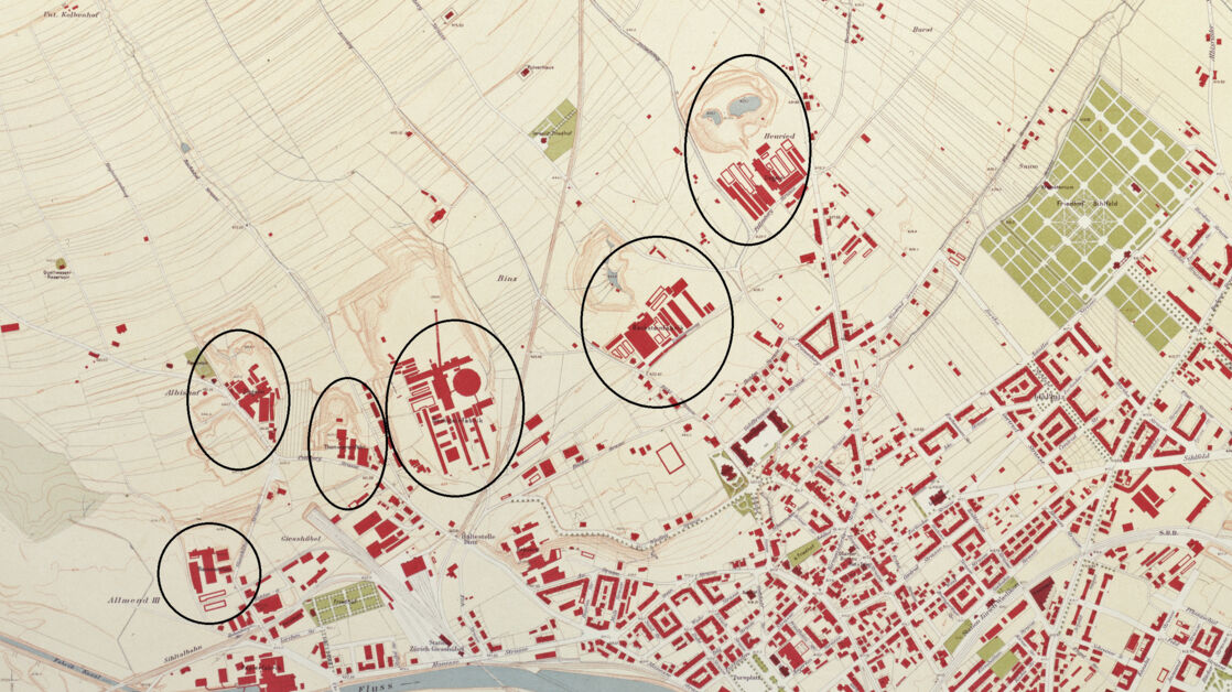 Geschichte Zürcher Ziegeleien Übersichtsplan Stadt Zürich Geschichte Zürcher Ziegeleien Übersichtsplan Stadt Zürich