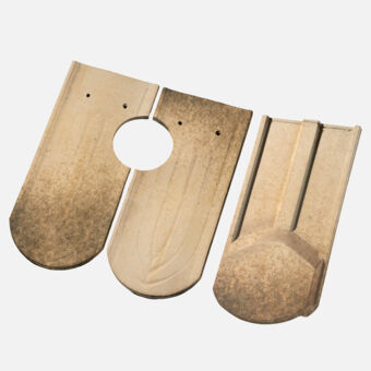 Casta Handstrich rund L&uuml;fterziegelset gelb-alt