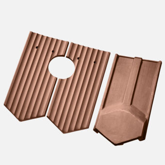 Casta Gewellt spitz Lüfterziegelset hellbraun Casta Gewellt spitz Lüfterziegelset hellbraun