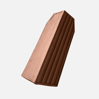 Casta Gewellt spitz Ortgangziegel links/rechts, hellbraun Casta Gewellt spitz Ortgangziegel links/rechts