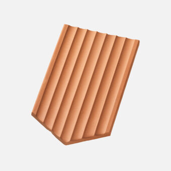 Casta Gewellt spitz Firstanschlussziegel naturrot Casta Gewellt spitz Firstanschlussziegel naturrot
