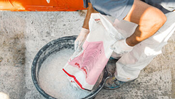 2. Ajouter le mortier en couche mince Verarbeitungsbeispiele Wand