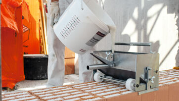 5. Remplir la luge à mortier Verarbeitungsbeispiele Wand