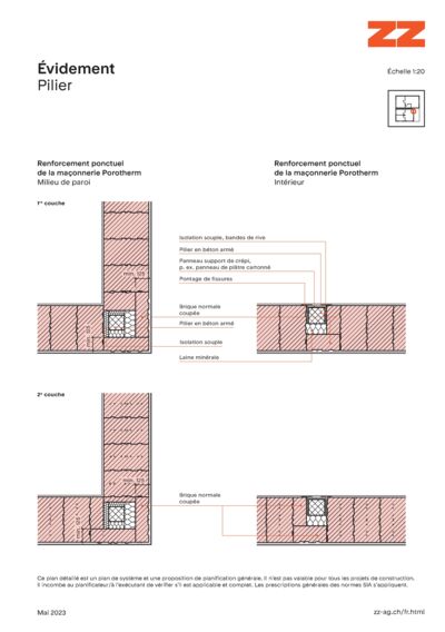 69 Évidement Porotherm - dessin CAO