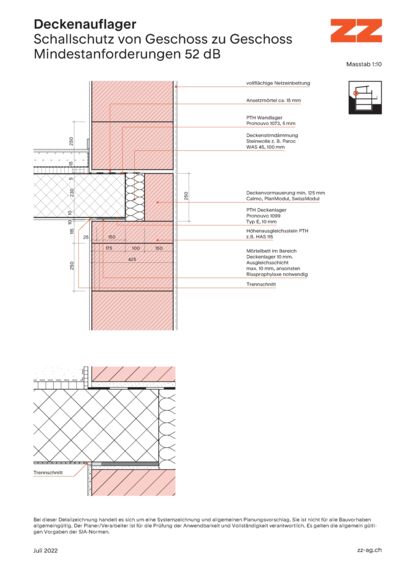 46 Deckenauflager Porotherm - CAD Zeichnung