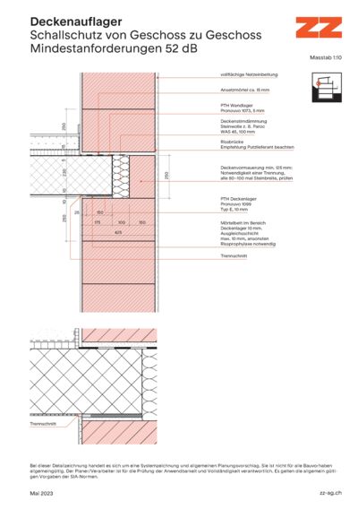 43 Deckenauflager Porotherm - CAD Zeichnung