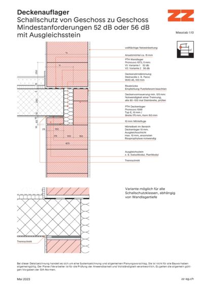 47 Deckenauflager Porotherm - CAD Zeichnung
