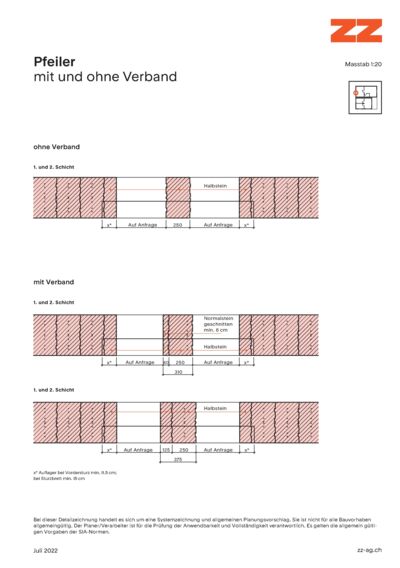 63 Pfeiler Porotherm - CAD Zeichnung