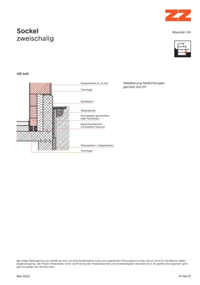 51 Sockel Porotherm - CAD Zeichnung