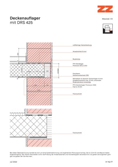 48 Deckenauflager Porotherm - CAD Zeichnung