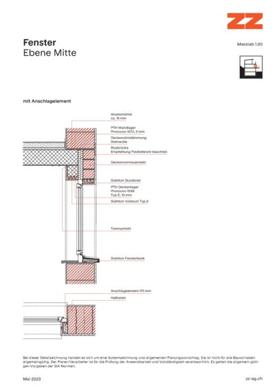 57 Fenster Porotherm - CAD Zeichnung