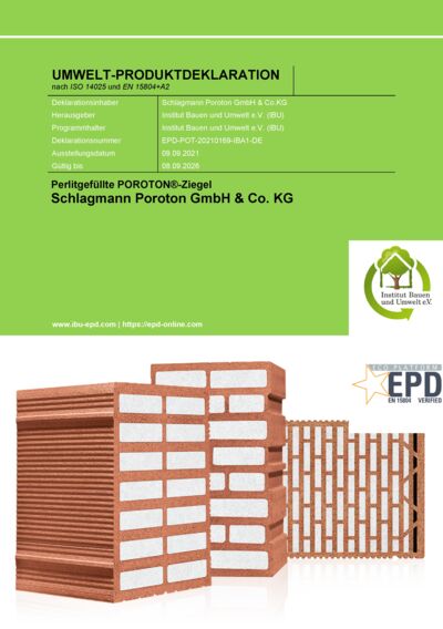Umwelt-Produktdeklaration Perlitgefüllter Porotherm