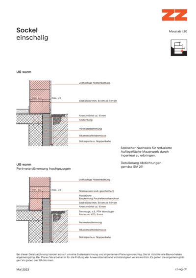 49 Sockel Porotherm - CAD Zeichnung