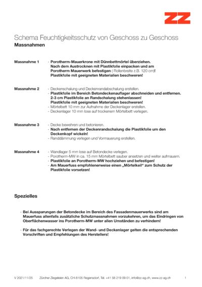 Anleitung Feuchtigkeitsschutz Porotherm