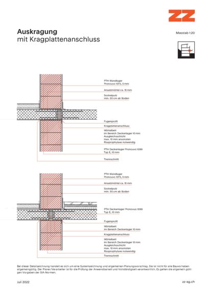 71 Auskragung Porotherm - CAD Zeichnung