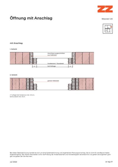 54 Öffnung Porotherm - CAD Zeichnung