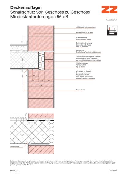 45 Deckenauflager Porotherm - CAD Zeichnung