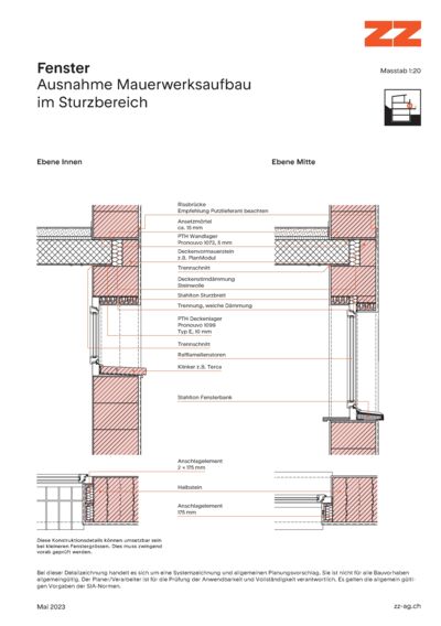 60 Fenster Porotherm - CAD Zeichnung
