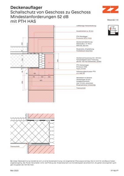 44 Deckenauflager Porotherm - CAD Zeichnung