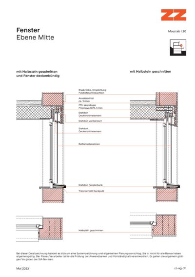 55 Fenster Porotherm - CAD Zeichnung