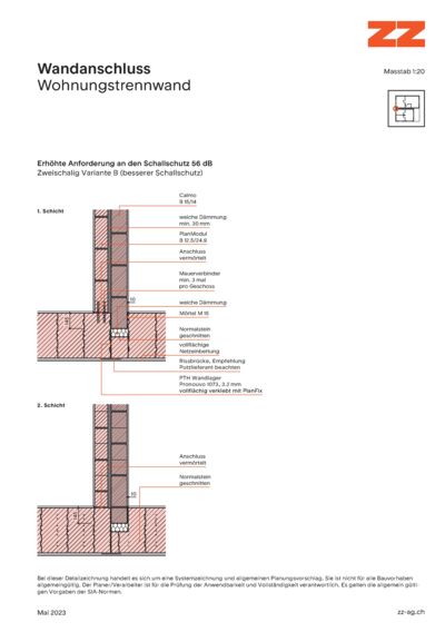 66 Wandanschluss Porotherm - CAD Zeichnung