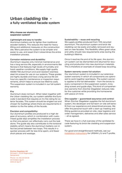 Argument list for the Urban aluminium substructures
