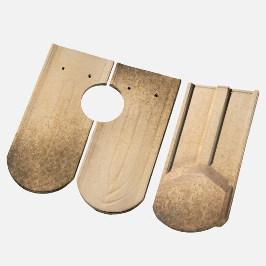 Casta Handstrich rund L&uuml;fterziegelset gelb-alt