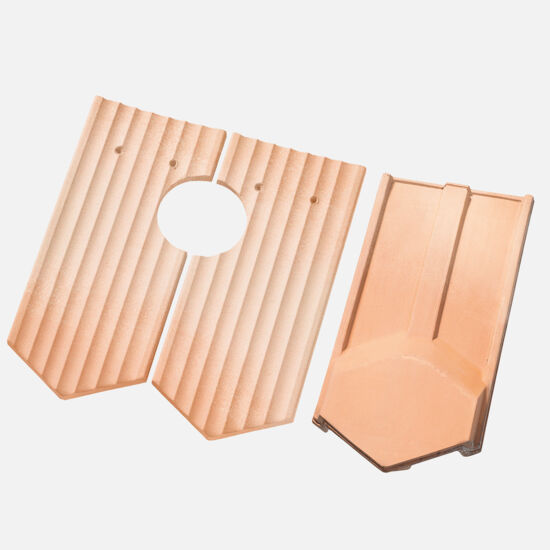 Casta Gewellt spitz Lüfterziegelset rot-gelb Casta Gewellt spitz Lüfterziegelset rot-gelb