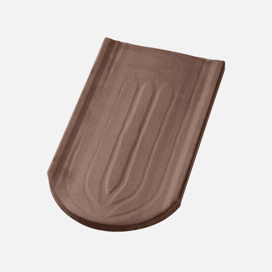 Casta Manufaktur Handstrich rund Firstanschlussziegel umbra