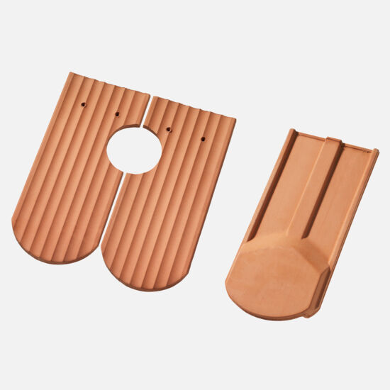 Casta Gewellt rund L&uuml;fterziegelset naturrot