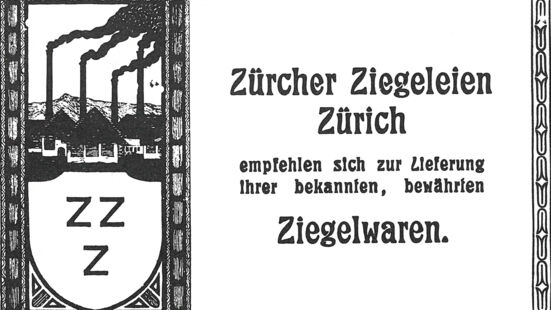 Geschichte Zürcher Ziegeleien Reklame